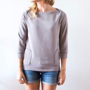 J. Crew EUC Boatneck 3/4 Sleeve Pocket Sweatshirt